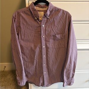 Men's Burgundy Button-Up